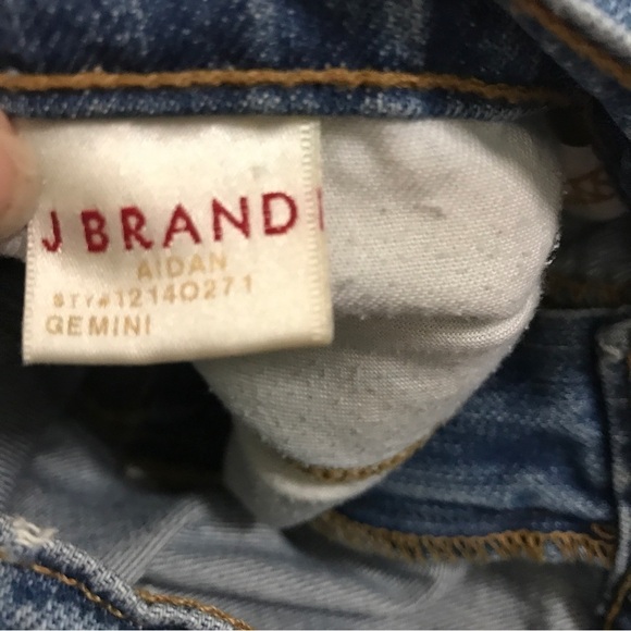 J brand Aidan boyfriend Gemini distressed blue denim jeans - Picture 9 of 10